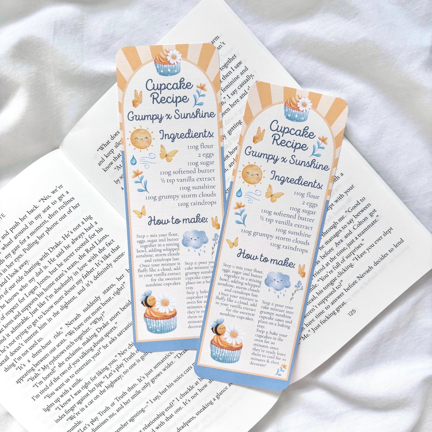 Grumpy x Sunshine Cupcake Recipe Bookmark