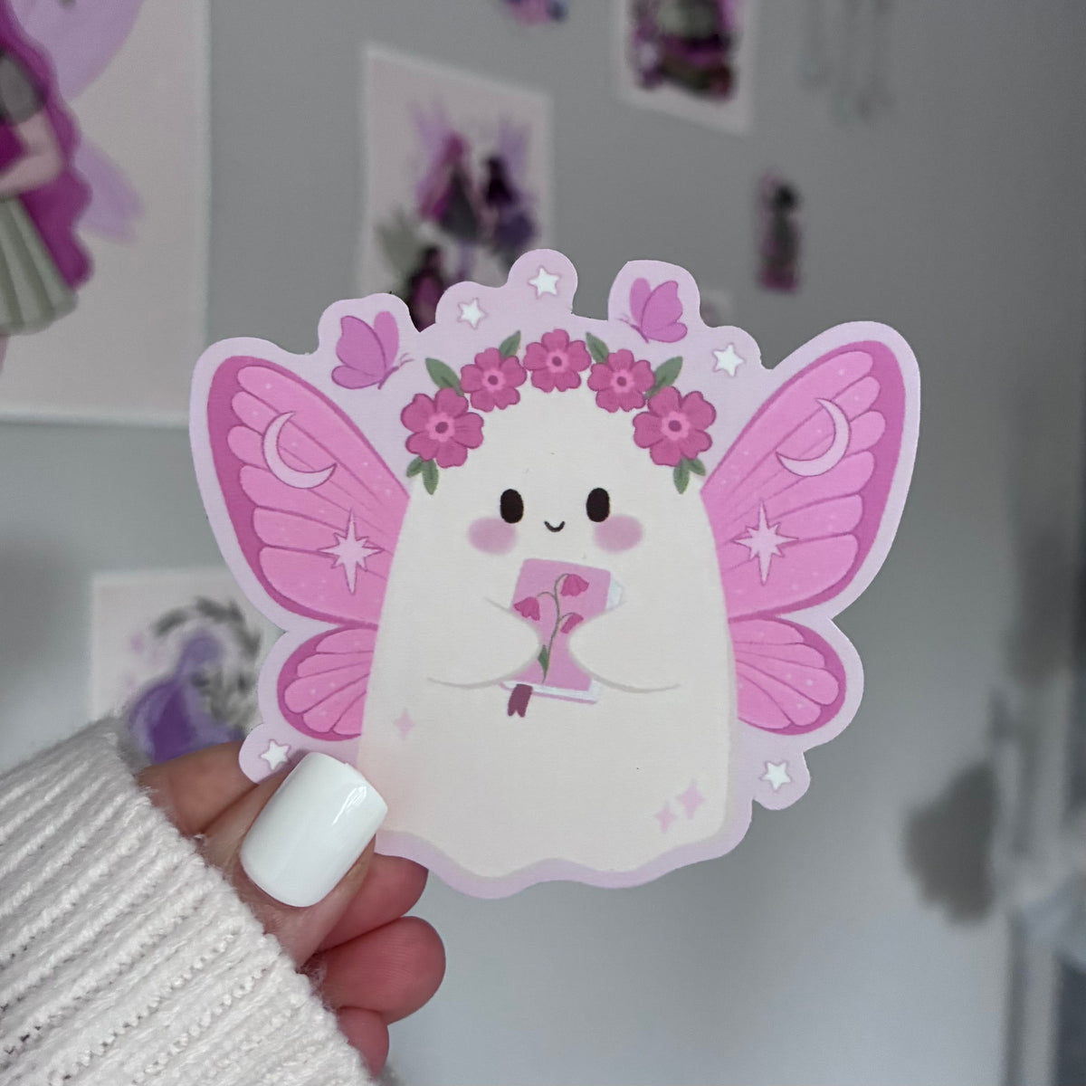Flower Fairy Ghost Matte Vinyl Sticker