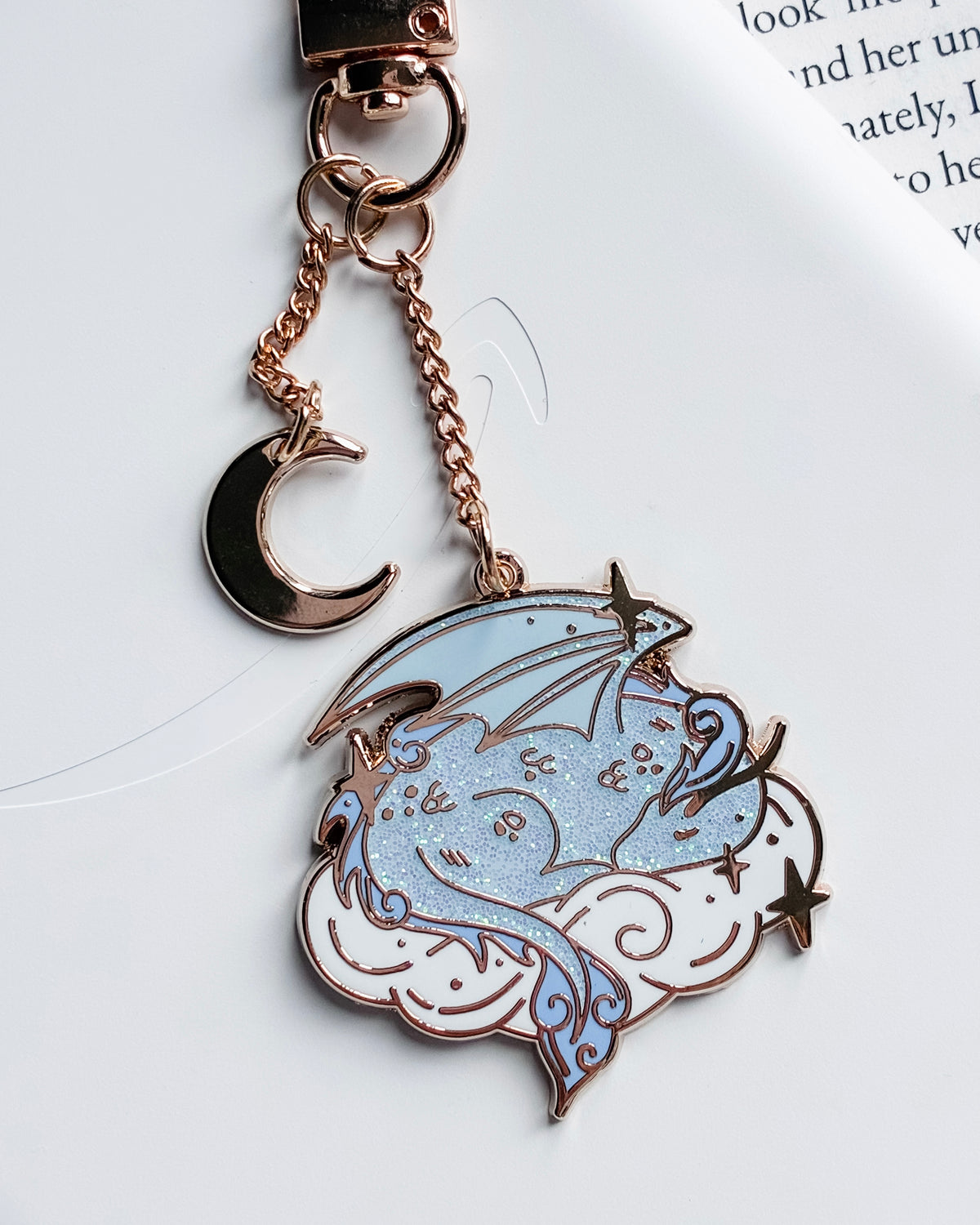 Gold Cloud Dragon E-Reader Charm
