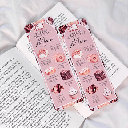 Bakery Book Cafe Menu Bookmark