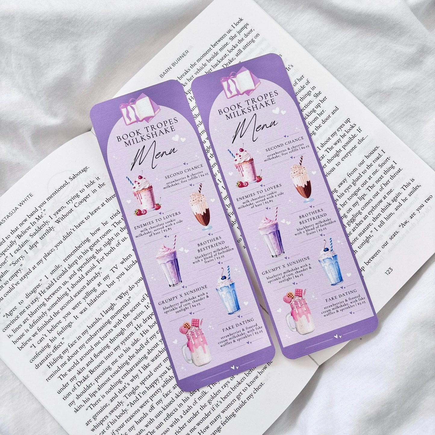 Book Tropes Milkshake Menu Bookmark