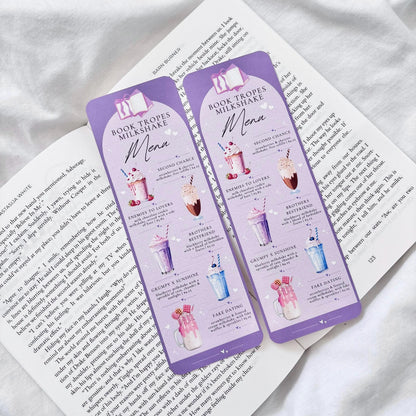 Book Tropes Milkshake Menu Bookmark