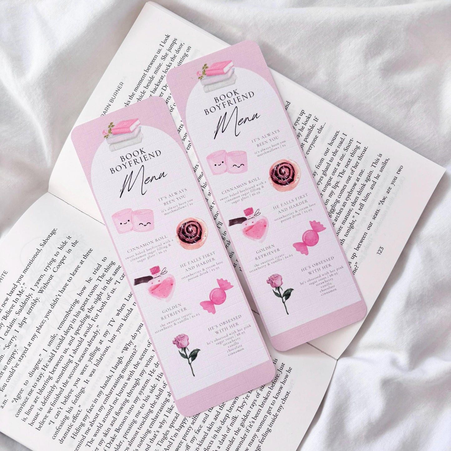 Book Boyfriend Menu Bookmark