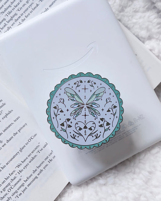 Silver Bluebell Fairy E-Reader Grip