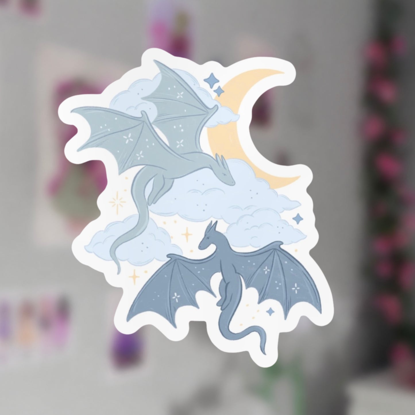 Cloud Dragons Matte Vinyl Sticker