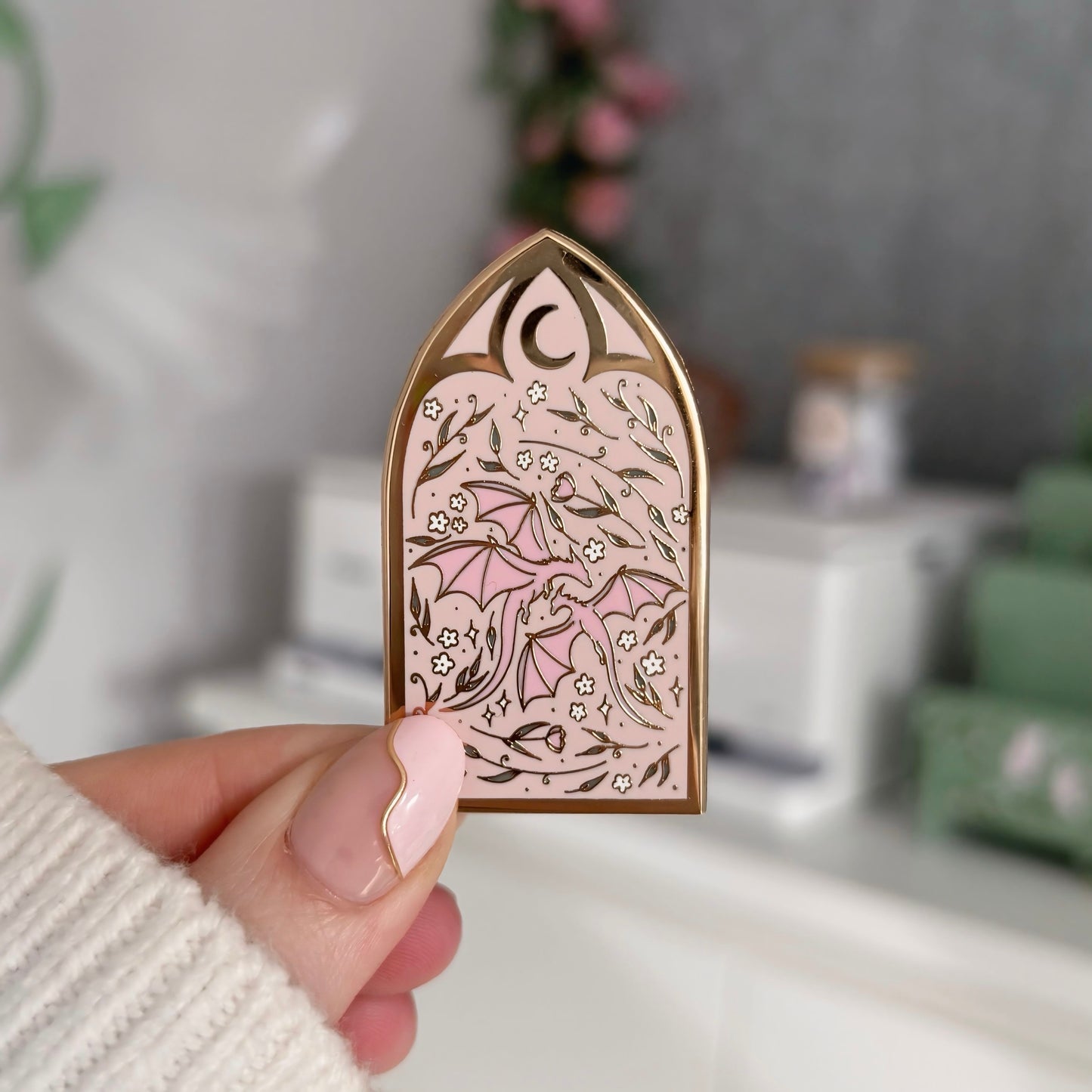 Flower Garden Dragons Enamel Pin