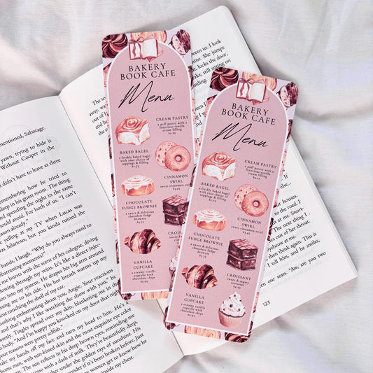 Bakery Book Cafe Menu Bookmark