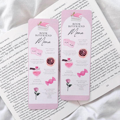 Book Boyfriend Menu Bookmark