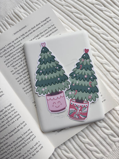 Peppermint Christmas Tree Matte Vinyl Sticker | Kindle Sticker