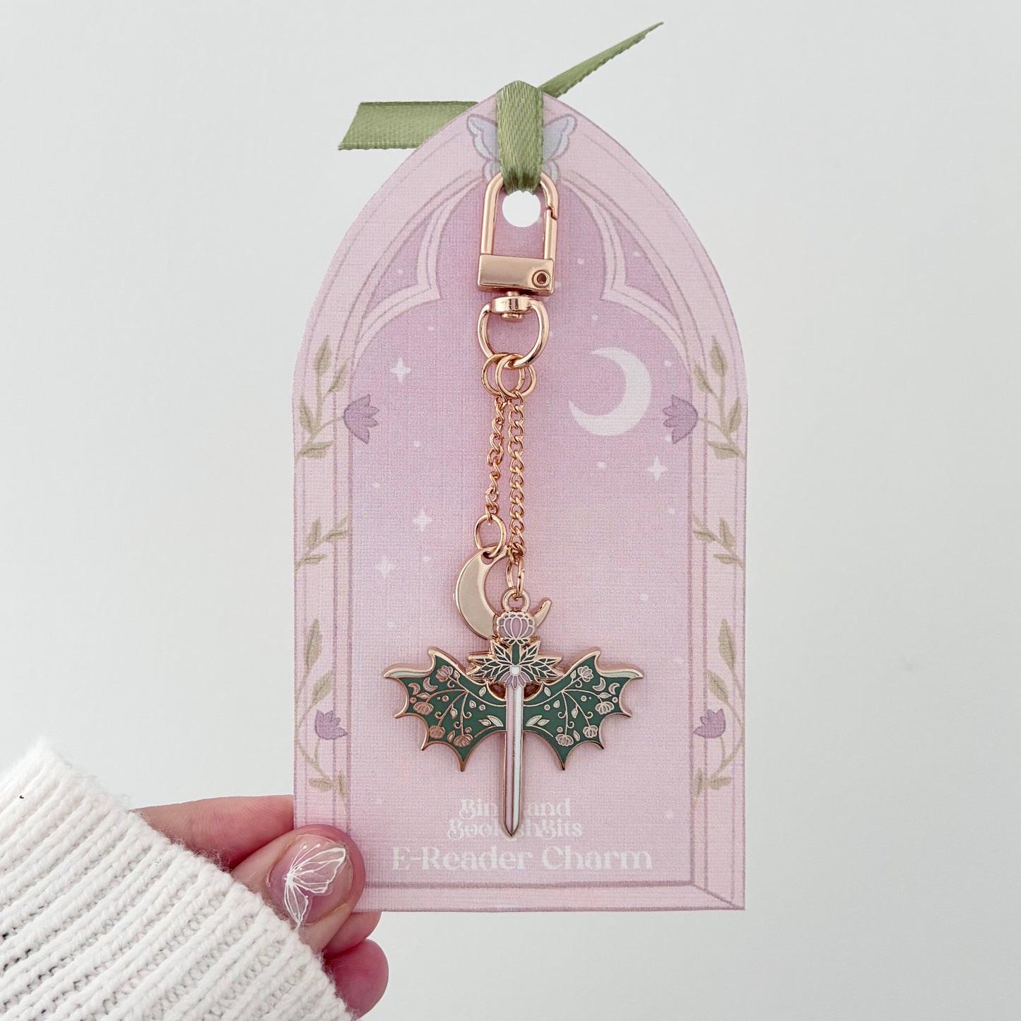 Blossom Dragon Wings E-Reader Charm