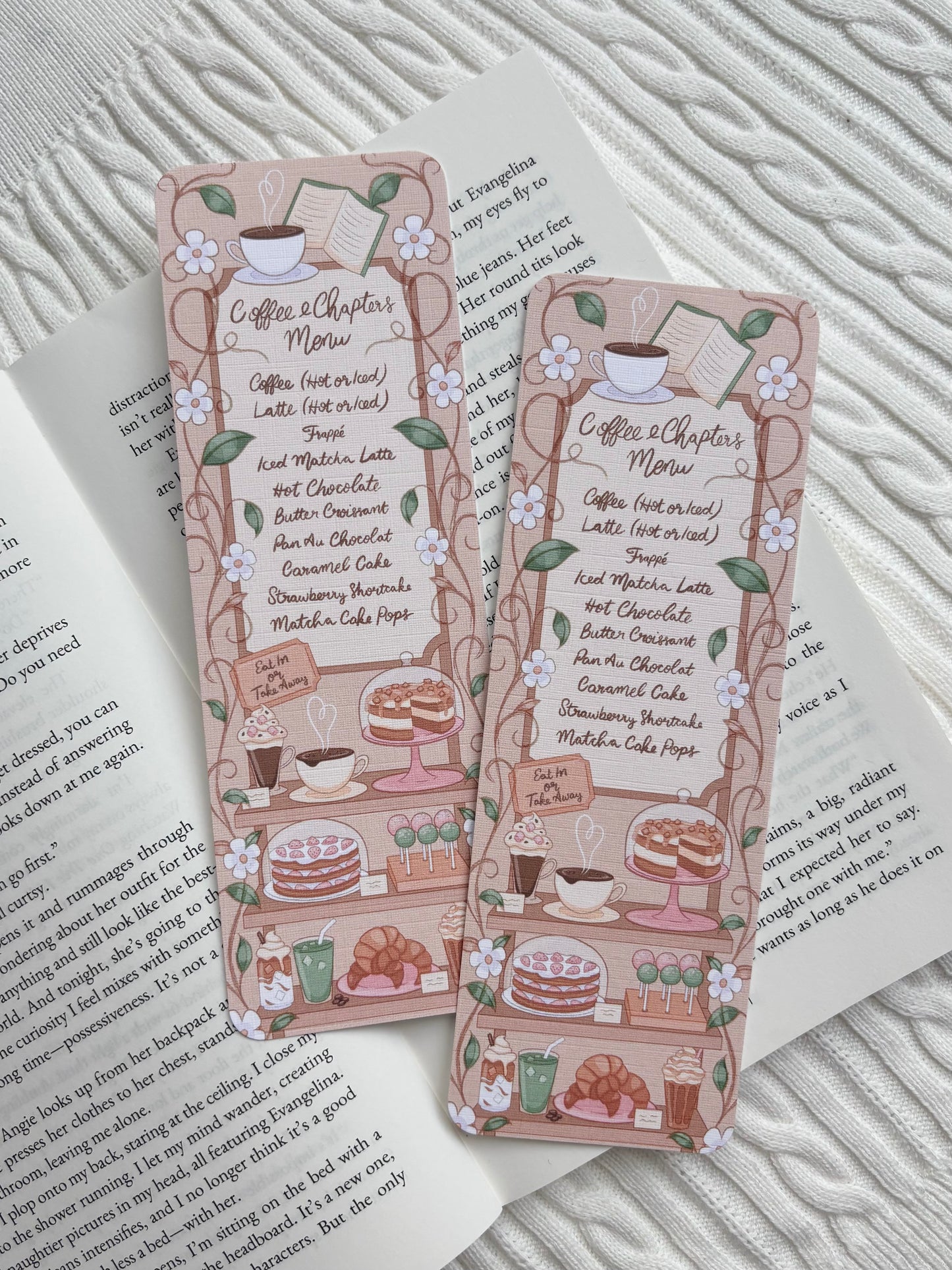 A Coffee & Chapters Menu Bookmark