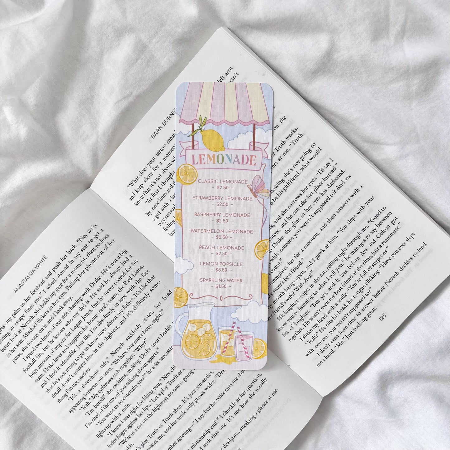 Lemonade Stand Menu Bookmark