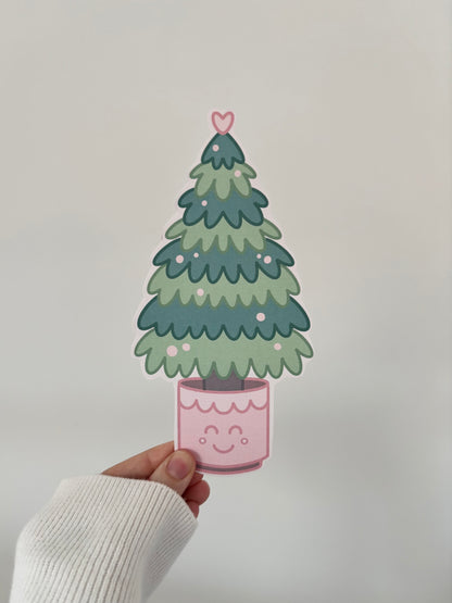 A Pink Christmas Tree Bookmark