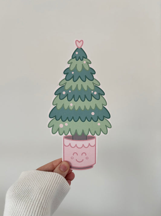A Pink Christmas Tree Bookmark