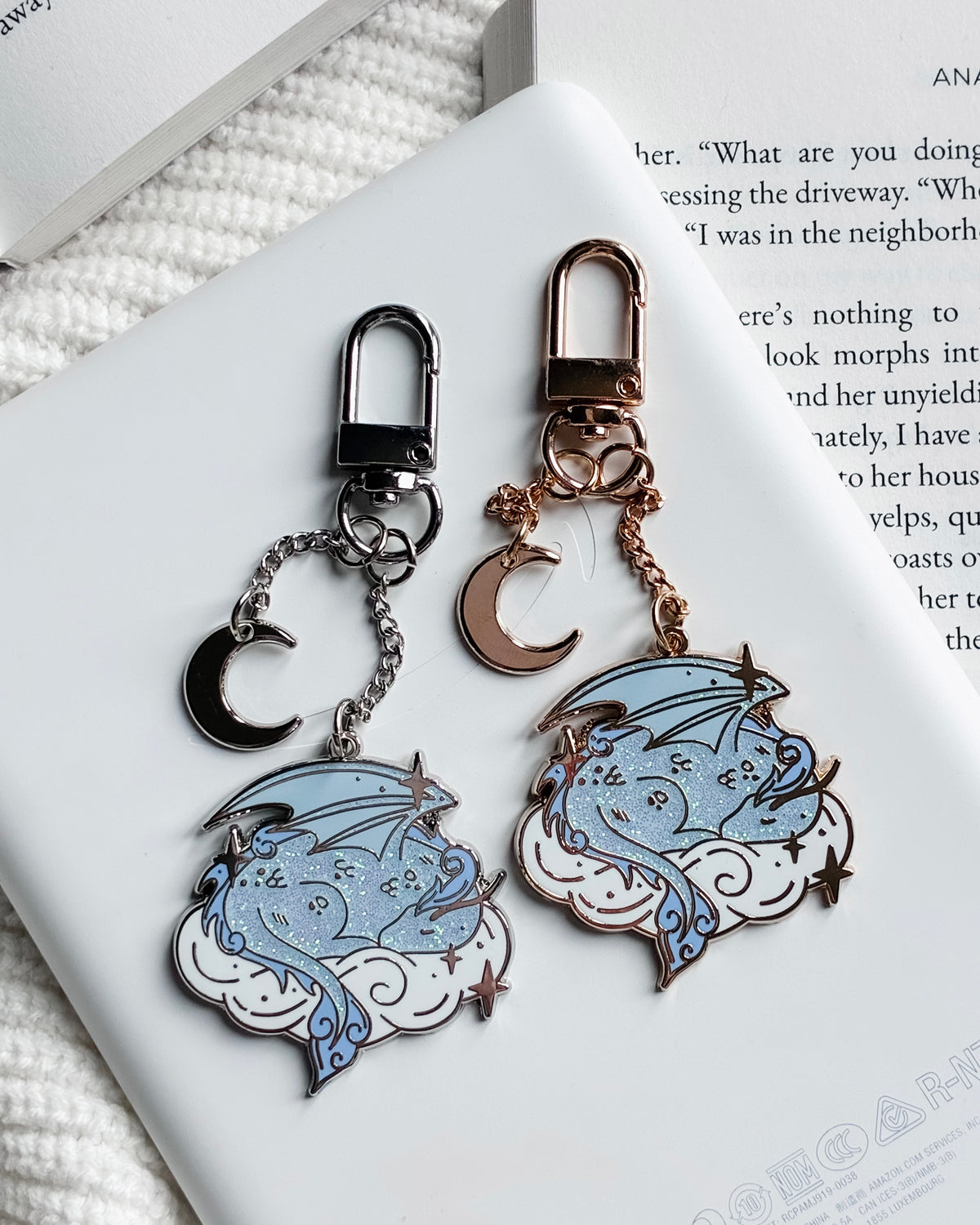 Silver Cloud Dragon E-Reader Charm