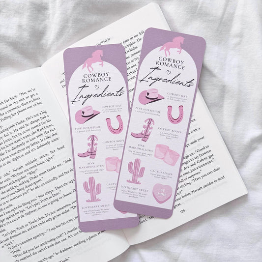 Cowboy Romance Ingredients Bookmark