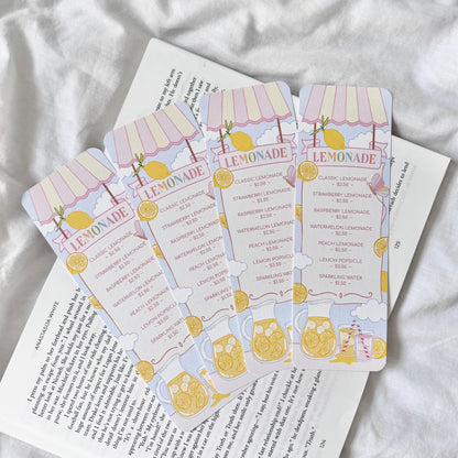 Lemonade Stand Menu Bookmark