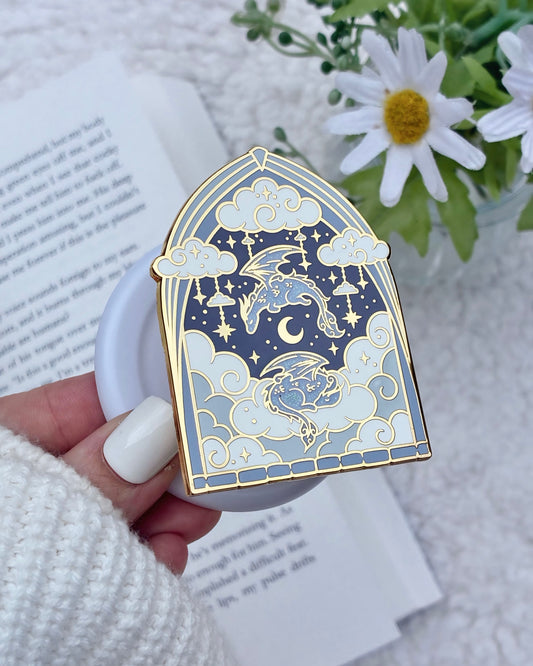 Gold Cloud Dragons E-Reader Grip