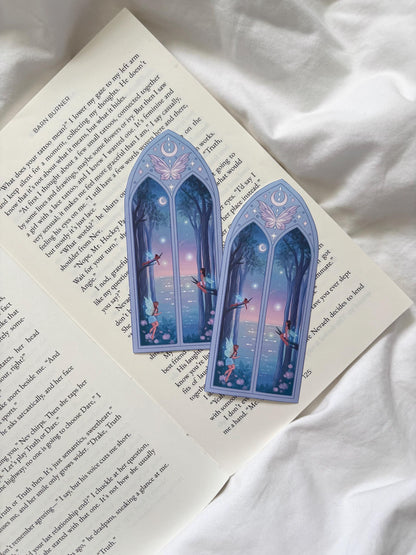 Moon Fairy Arched Window Matte Vinyl Sticker