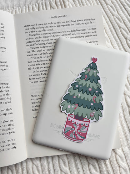 Peppermint Christmas Tree Matte Vinyl Sticker | Kindle Sticker
