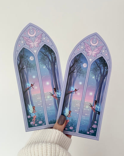 Moon Fairy Arched Window Bookmark