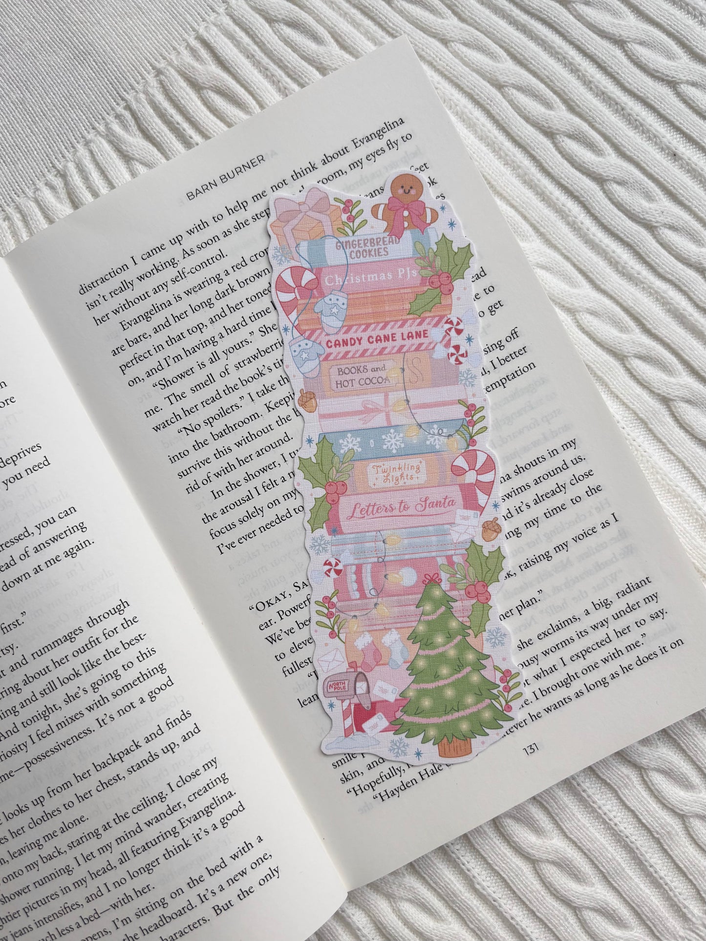 A Christmas Book Stack Bookmark