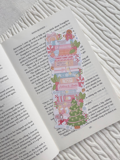 A Christmas Book Stack Bookmark