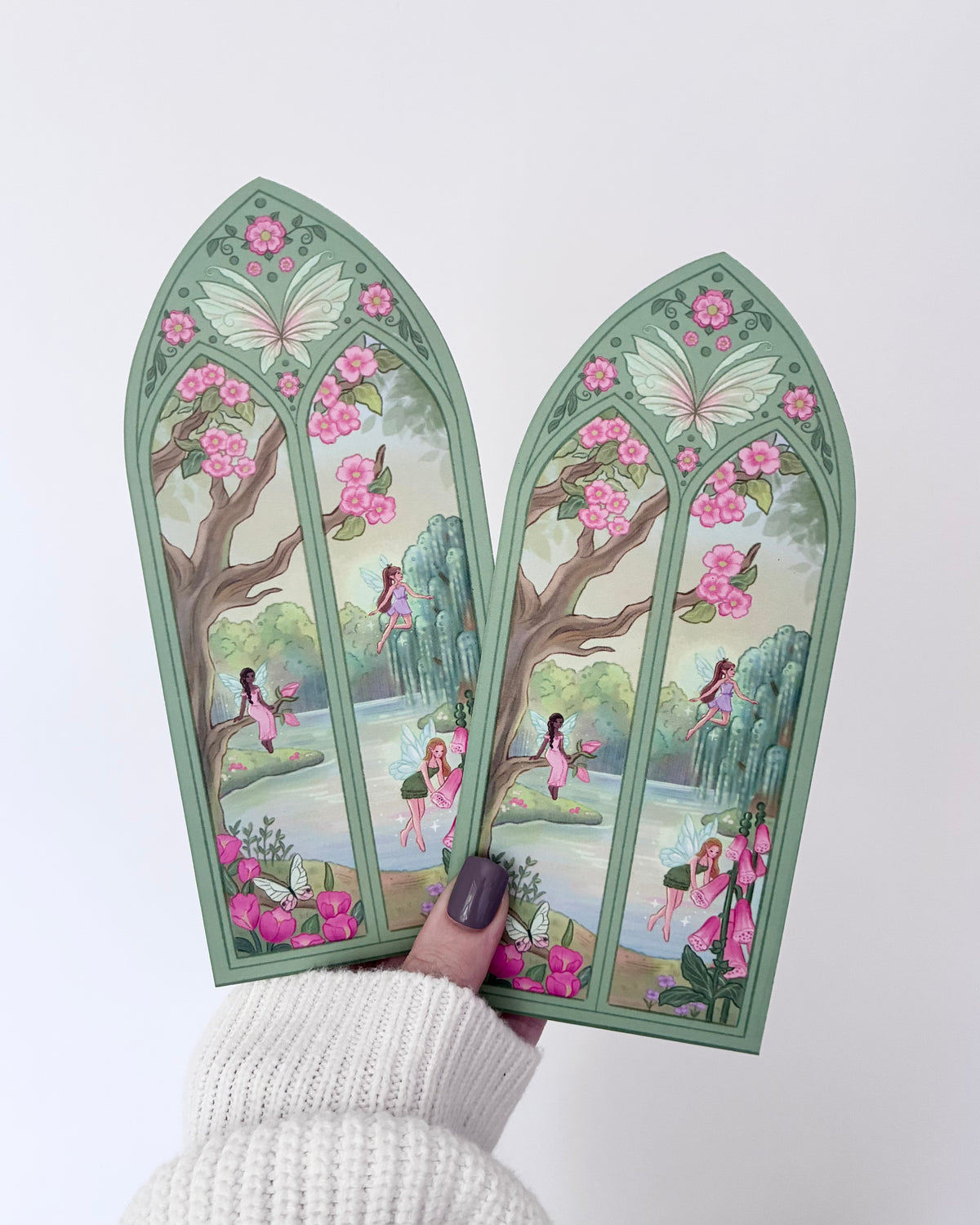 Flower Fairy Arched Window Bookmark