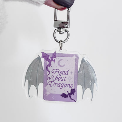 Lilac Dragon Kindle Acrylic Keyring