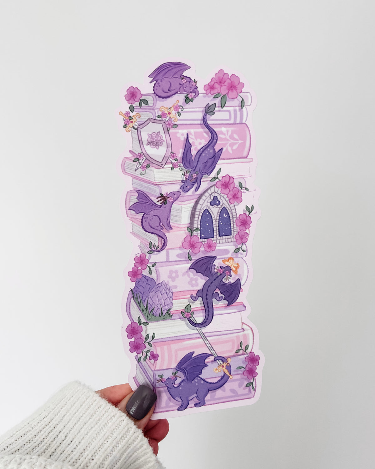 Flower Dragons Book-Stack Bookmark
