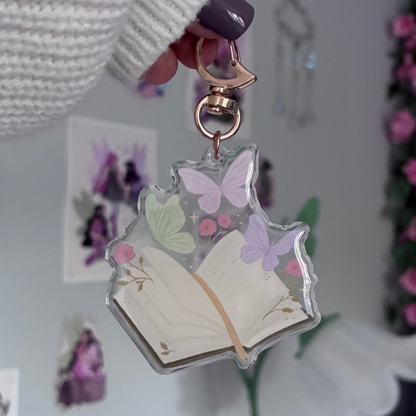 Butterfly Book Acrylic Keyring