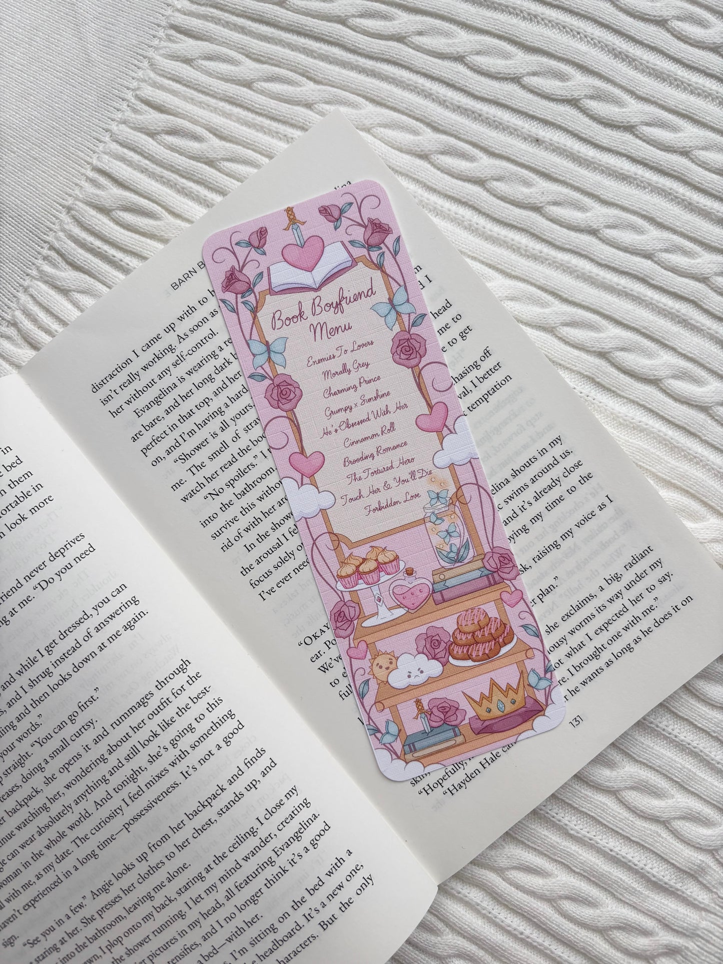 A Book Boyfriend Menu Bookmark