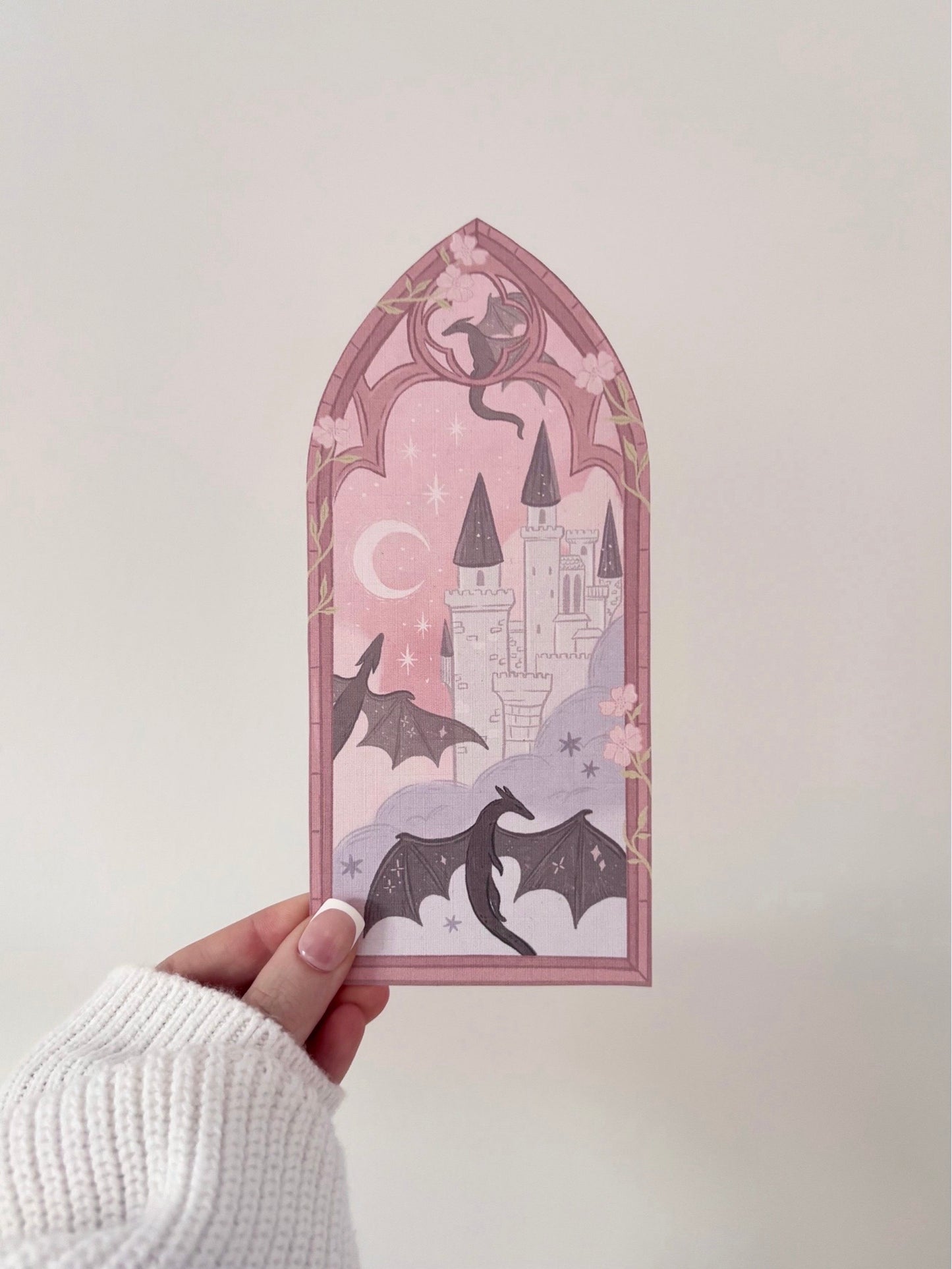 Fantasy Dragons Arched Window Bookmark