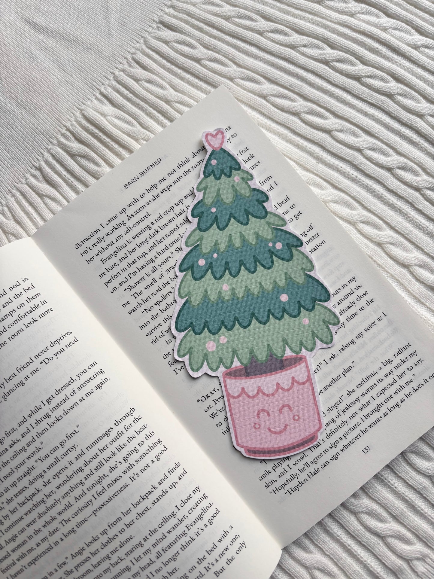 A Pink Christmas Tree Bookmark
