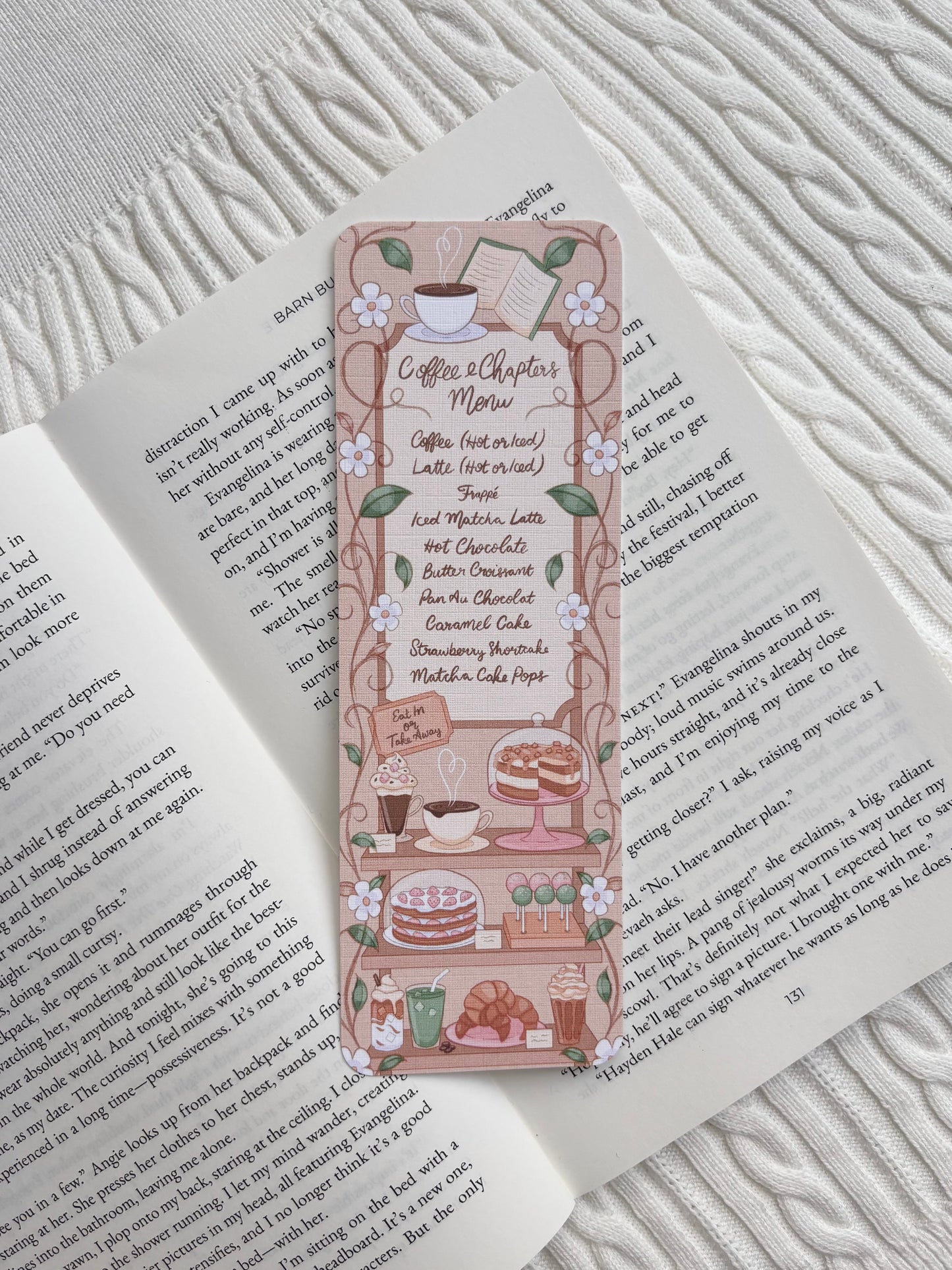 A Coffee & Chapters Menu Bookmark