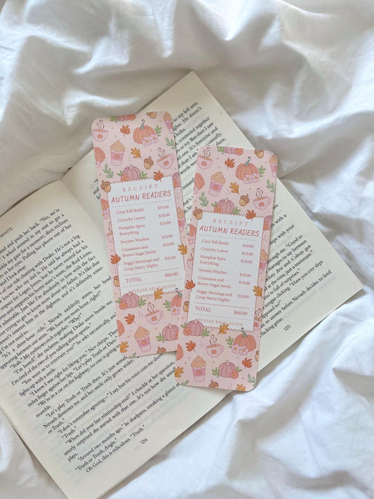 Autumn Readers Receipt Bookmark