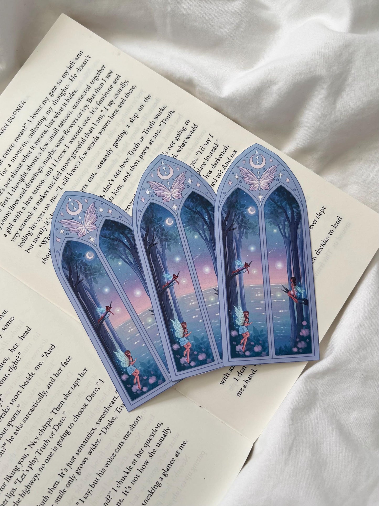 Moon Fairy Arched Window Matte Vinyl Sticker