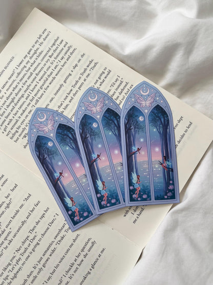 Moon Fairy Arched Window Matte Vinyl Sticker