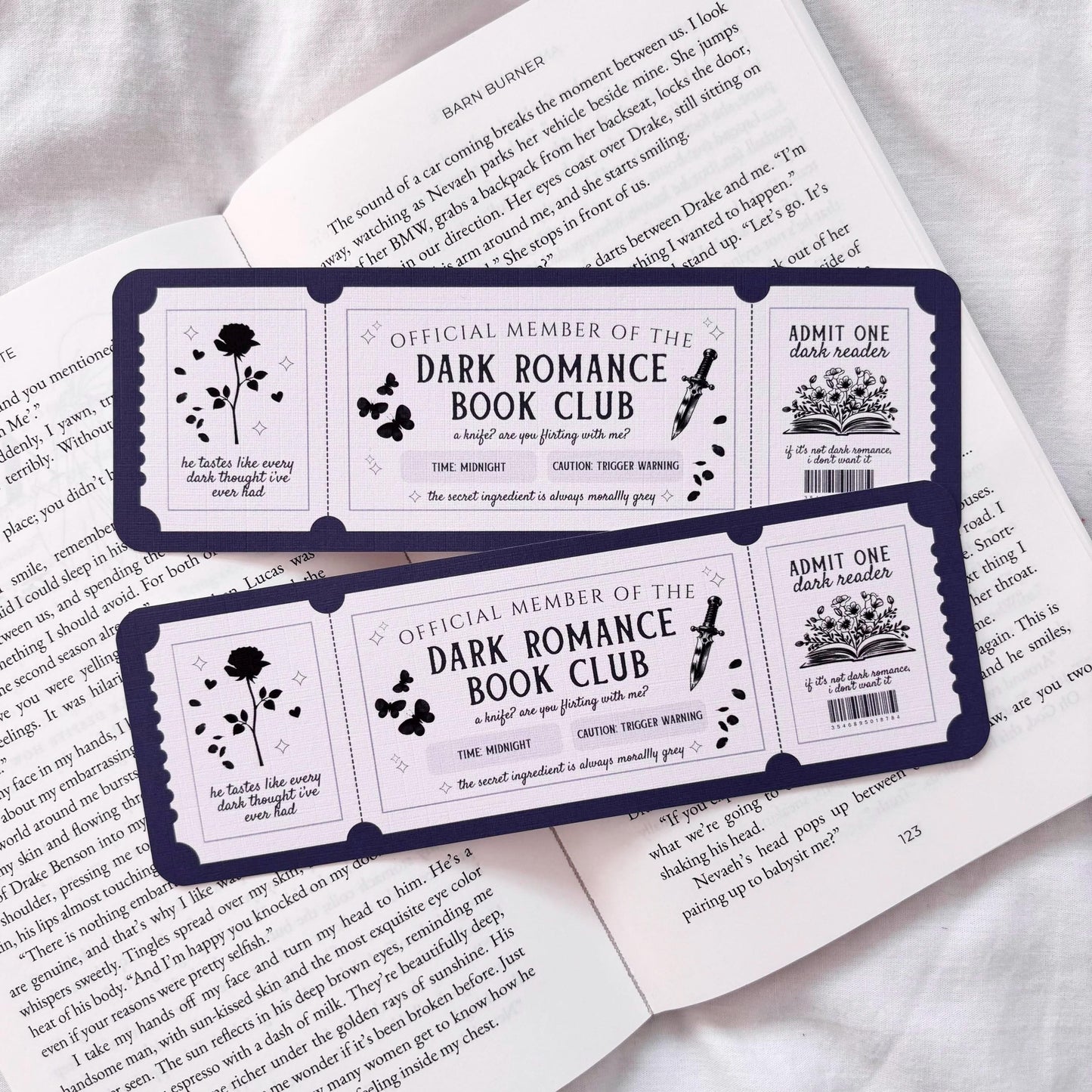 Dark Romance Ticket Bookmark