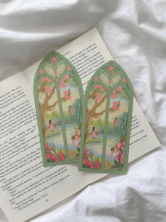 Flower Fairy Arched Window Bookmark