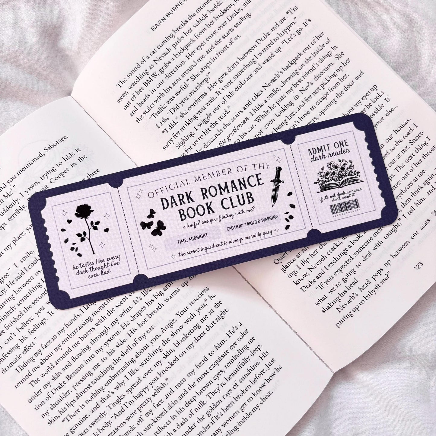 Dark Romance Ticket Bookmark