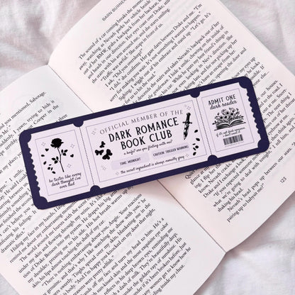 Dark Romance Ticket Bookmark