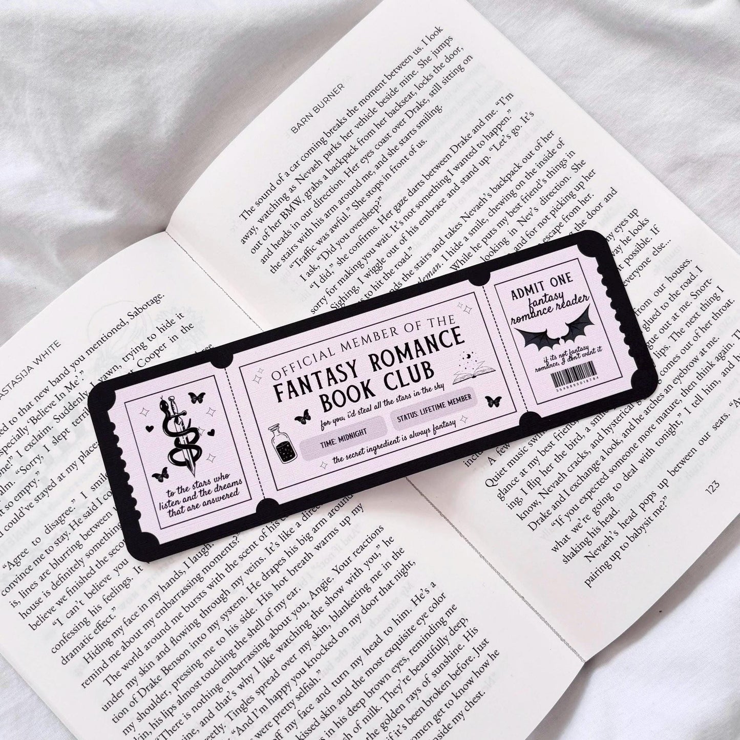 Fantasy Romance Ticket Bookmark