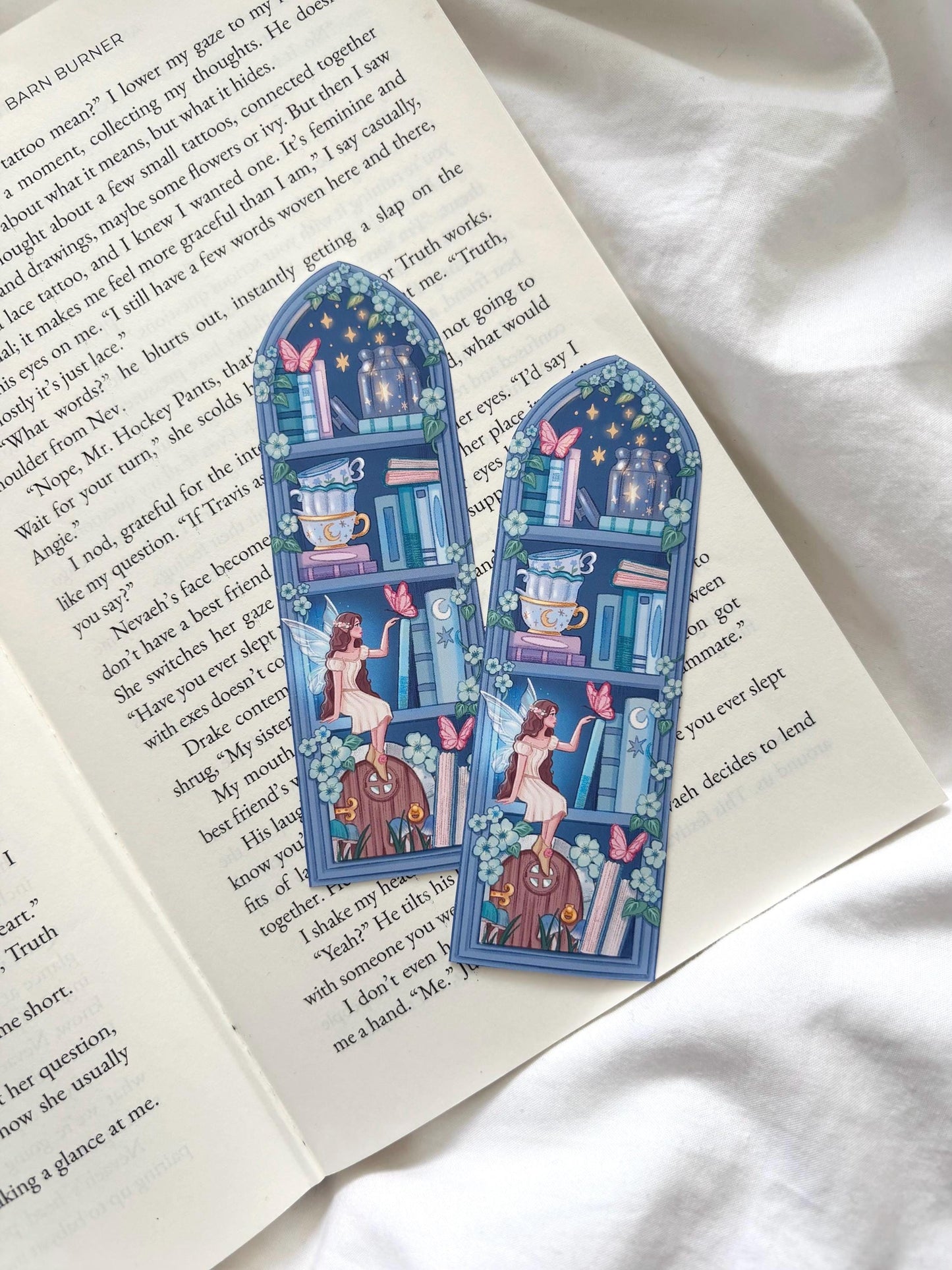 Moon Fairy Bookshelf Matte Vinyl Sticker