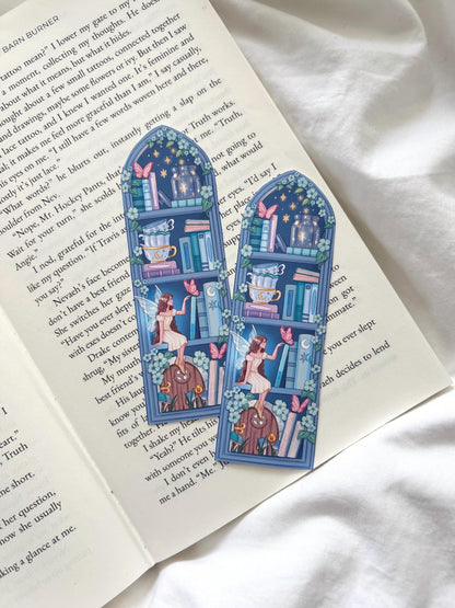 Moon Fairy Bookshelf Matte Vinyl Sticker