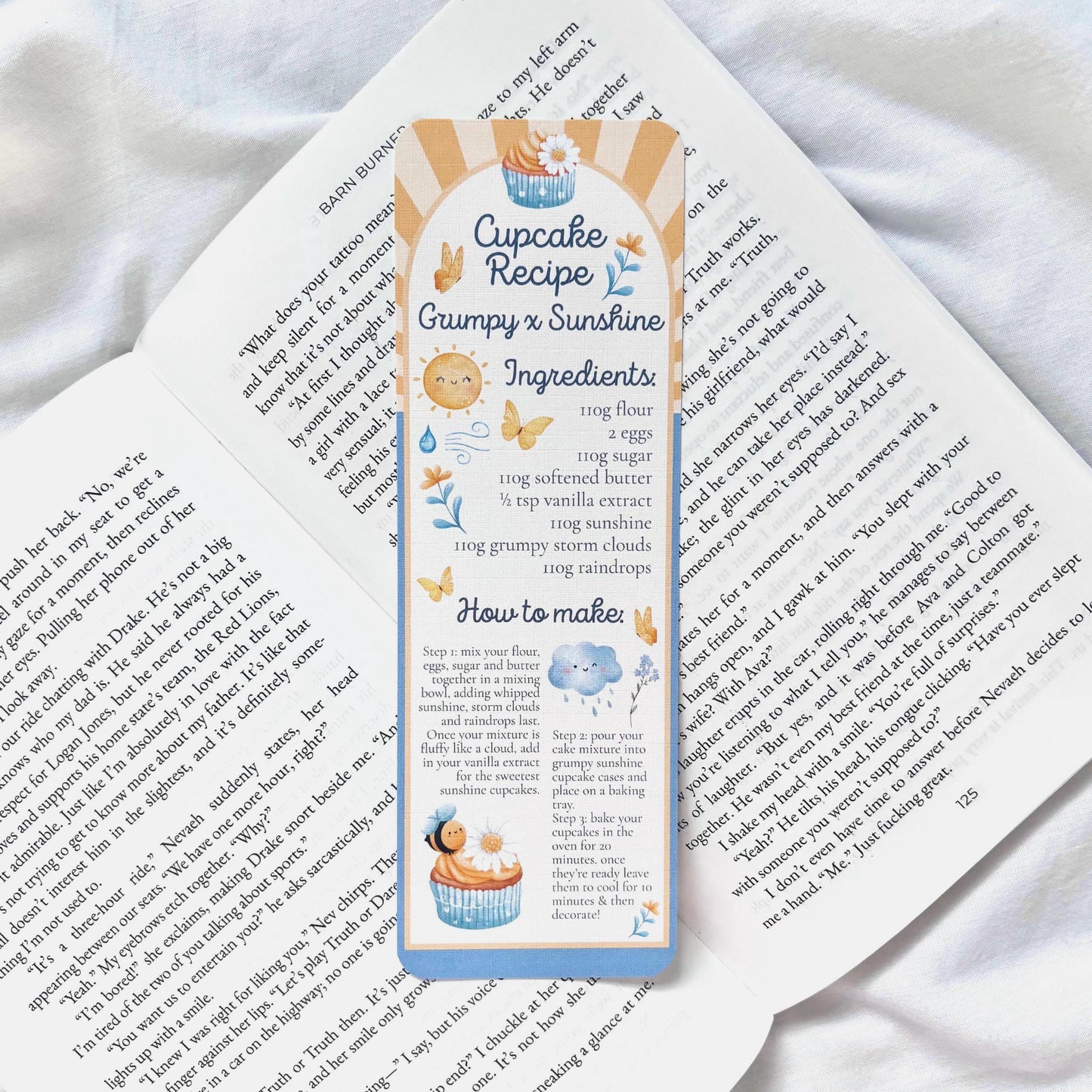 Grumpy x Sunshine Cupcake Recipe Bookmark