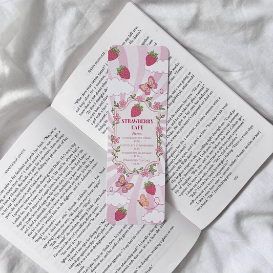Strawberry Cafe Menu Bookmark