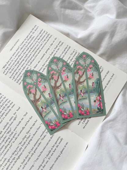 Flower Fairy Arched Window Matte Vinyl Sticker