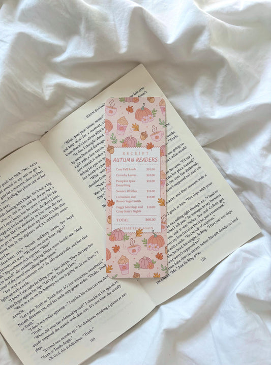 Autumn Readers Receipt Bookmark