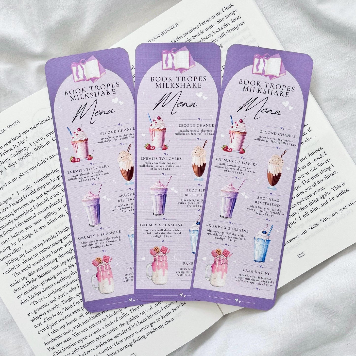 Book Tropes Milkshake Menu Bookmark